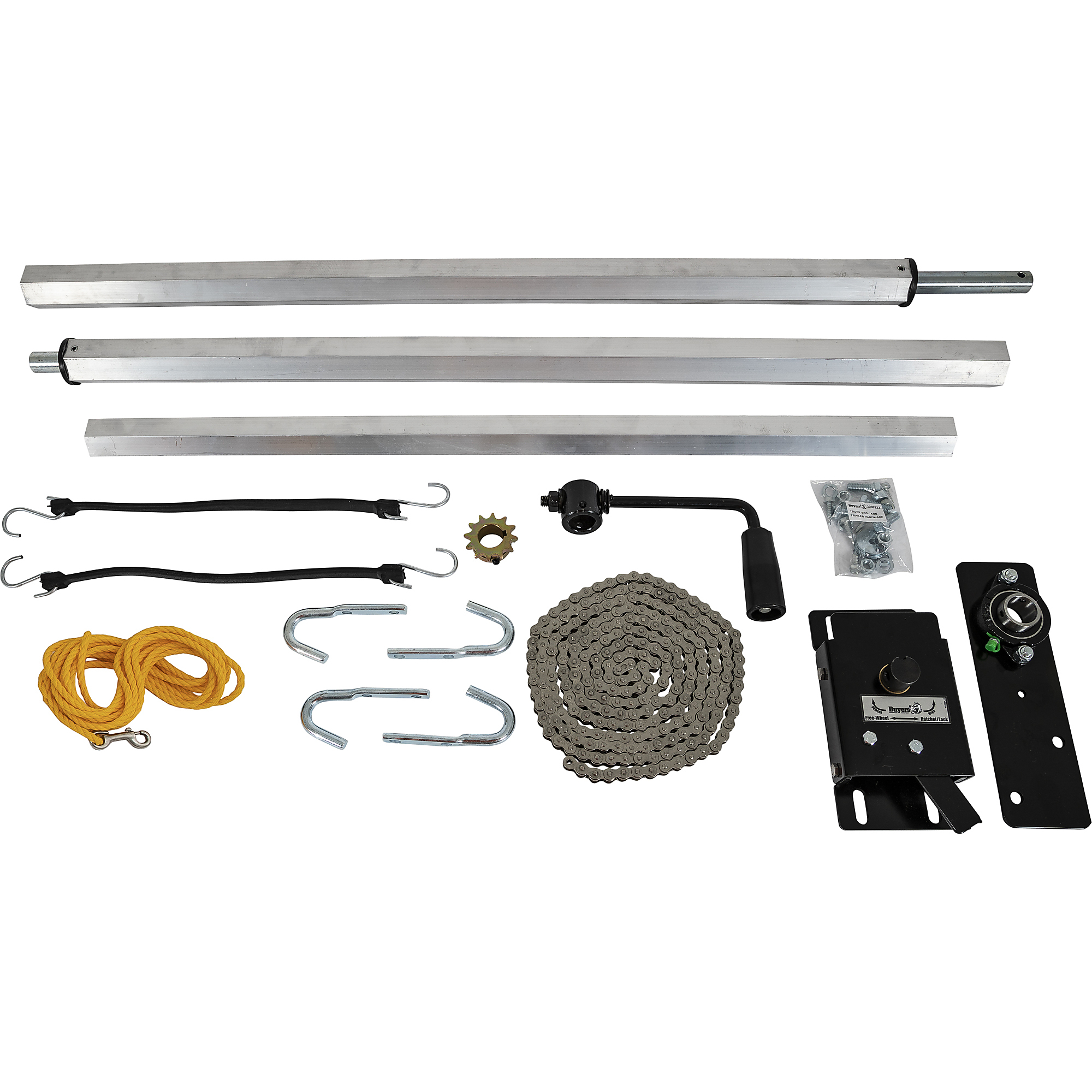 Buyers Products, Ground Level Dump Truck Trailer Tarp Crank Roller Kit (Less Tarp), Model# DTG